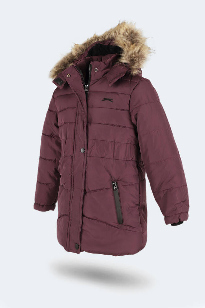 Slazenger CANDY NEW Kız Çocuk Kapüşonlu Şişme Mor Mont & Kaban