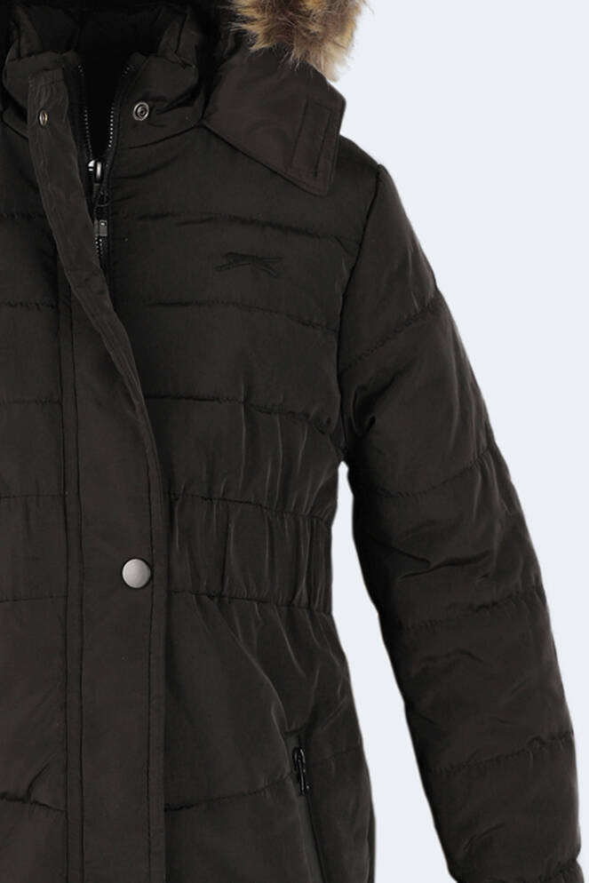 Slazenger CANDY NEW Kız Çocuk Kapüşonlu Şişme Siyah Mont & Kaban
