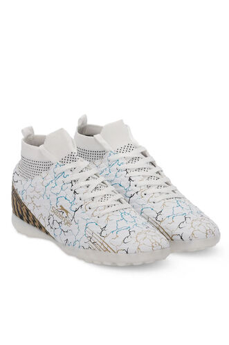 Slazenger CORNER HS Erkek Halı Saha Beyaz / Mavi Futbol Ayakkabısı - Thumbnail