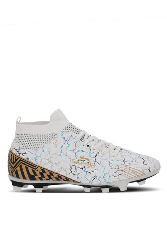 Slazenger - Slazenger CORNER KR Erkek Krampon Beyaz / Mavi Futbol Ayakkabısı