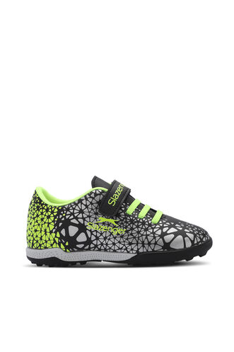 Slazenger CRYSTAL Unisex Kids Football Shoes Black - Green - Thumbnail
