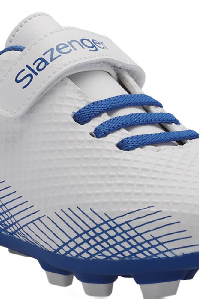 Slazenger CULTURAL Unisex Çocuk Futbol Ayakkabıları Beyaz - Kraliyet Mavi