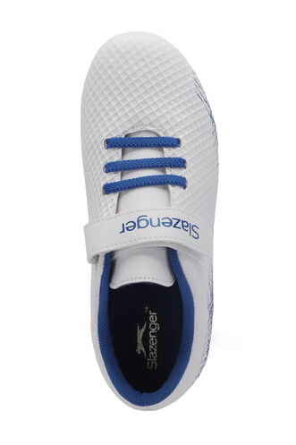 Slazenger CULTURAL Unisex Çocuk Futbol Ayakkabıları Beyaz - Kraliyet Mavi - Thumbnail