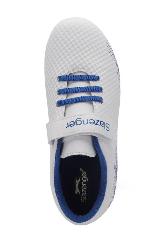 Slazenger CULTURAL Unisex Çocuk Futbol Ayakkabıları Beyaz - Kraliyet Mavi