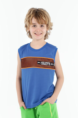 Slazenger DAVORKA Boys' Sleeveless T-Shirt Saks Blue - Thumbnail