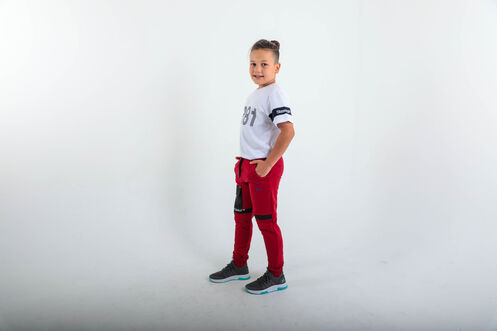 Slazenger DESI Kids Unisex Tracksuit Bottoms Red - Thumbnail