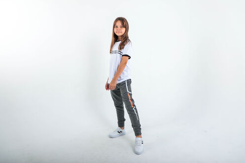 Slazenger DETLEV Unisex Children's Sweatpants Bottoms Dark Grey - Thumbnail