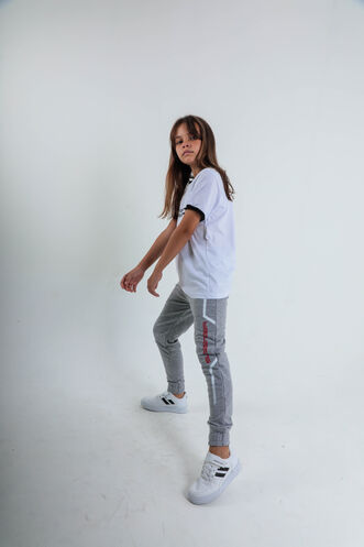 Slazenger DETLEV Unisex Çocuk Eşofman Altı Gri - Thumbnail