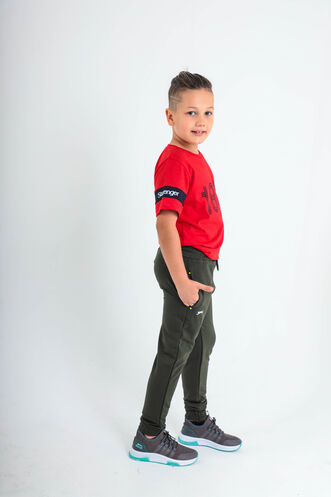 Slazenger DETLEV Unisex Çocuk Eşofman Altı Haki - Thumbnail