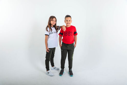 Slazenger DETLEV Unisex Çocuk Eşofman Altı Haki - Thumbnail