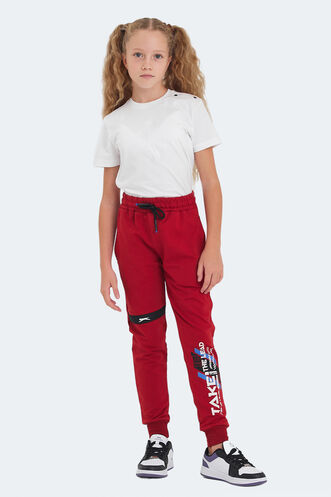 Slazenger DEVAN Kids' Tracksuit Bottoms Red - Thumbnail