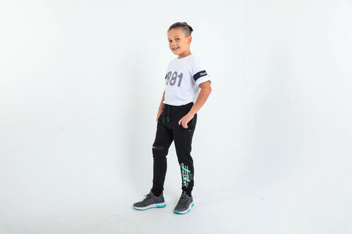 Slazenger DEVAN Unisex Çocuk Eşofman Altı Siyah - Thumbnail