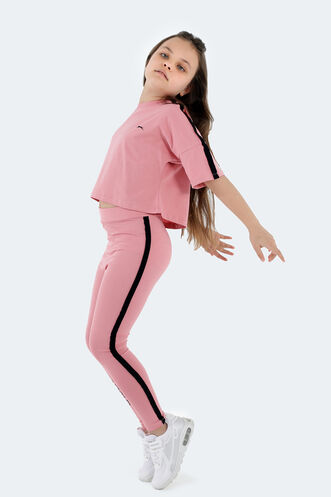 Slazenger DIJANA Kız Çocuk Tayt Seti Pudra - Thumbnail