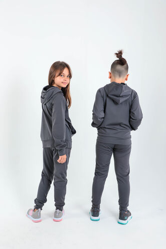 Slazenger DIKLA Unisex Children's Tracksuit Dark Grey - Thumbnail