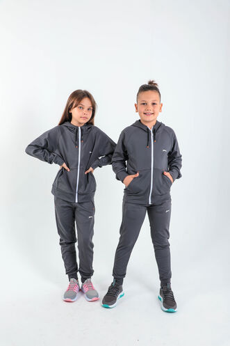 Slazenger DIKLA Unisex Children's Tracksuit Dark Grey - Thumbnail