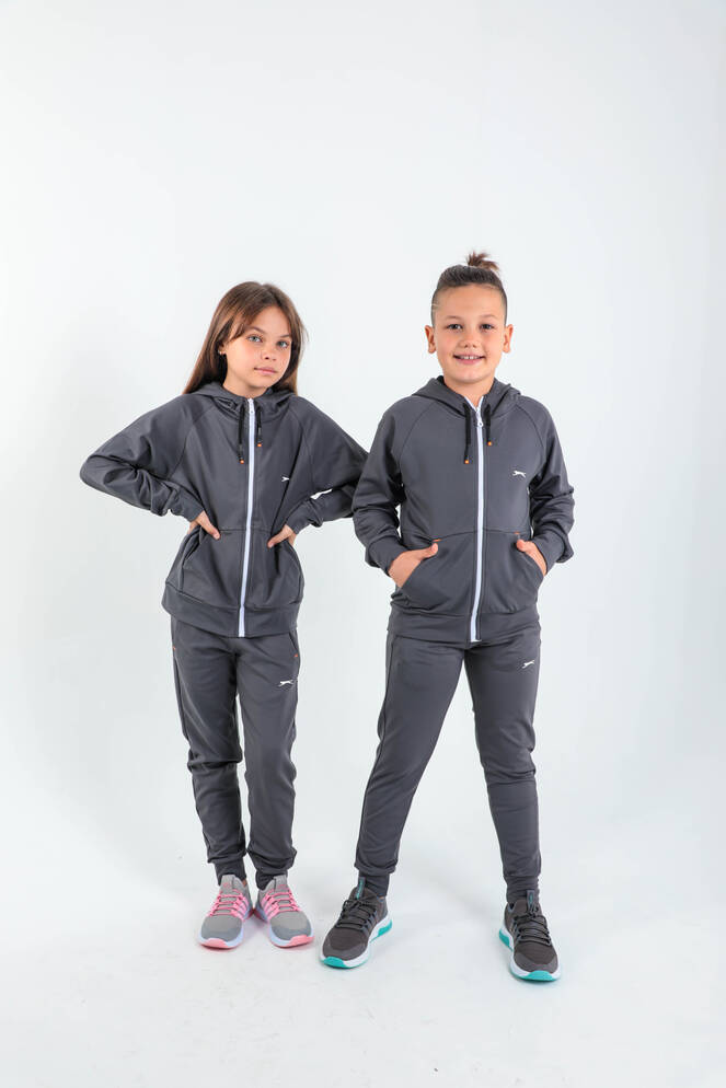 Slazenger DIKLA Unisex Children's Tracksuit Dark Grey
