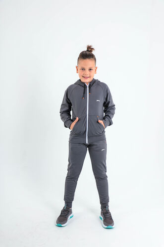 Slazenger DIKLA Unisex Çocuk Eşofman Takım Koyu Gri - Thumbnail