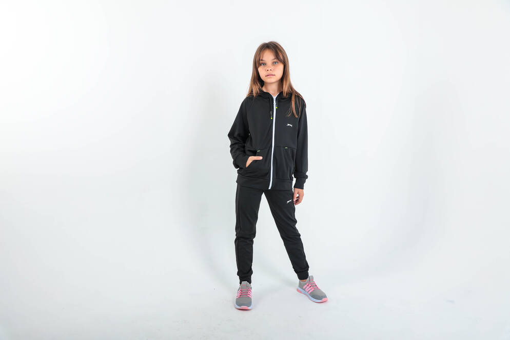 Slazenger DIKLA Unisex Çocuk Siyah Eşofman Takımı