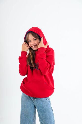 Slazenger DILAY Unisex Çocuk Sweatshirt Kırmızı - Thumbnail