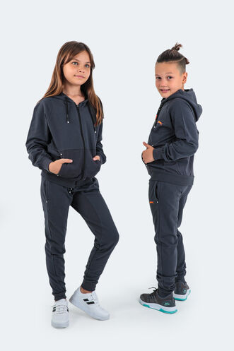 Slazenger DIMAS Unisex Çocuk Eşofman Takım Koyu Gri - Thumbnail