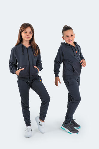 Slazenger DIMAS Children's Tracksuit Dark Grey - Thumbnail