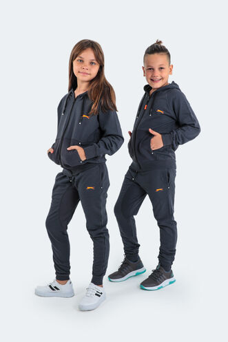 Slazenger DIMAS Children's Tracksuit Dark Grey - Thumbnail