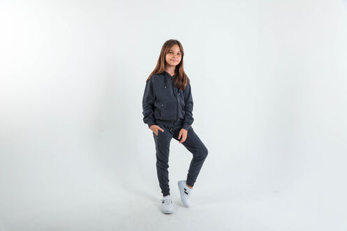 Slazenger DIMAS Children's Tracksuit Dark Grey - Thumbnail