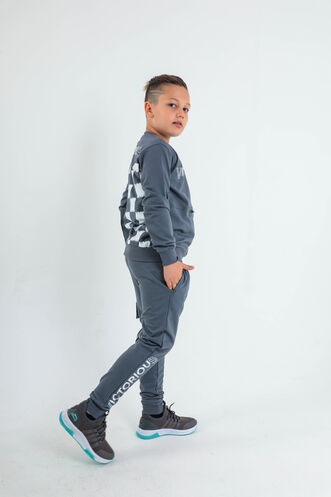 Slazenger DION Children's Tracksuit Dark Gray - Thumbnail