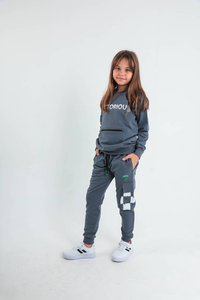 Slazenger DION Children's Tracksuit Dark Gray