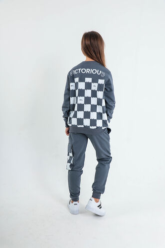 Slazenger DION Children's Tracksuit Dark Gray - Thumbnail