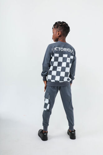 Slazenger DION Children's Tracksuit Dark Gray - Thumbnail