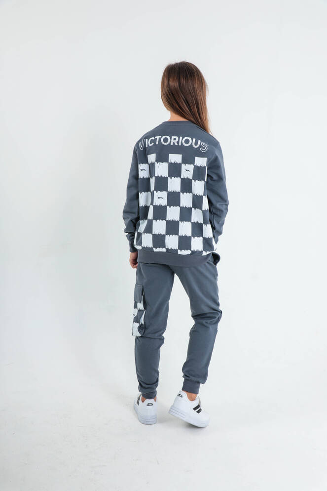 Slazenger DION Unisex Çocuk Eşofman Takım Koyu Gri