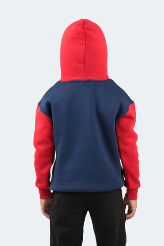 Slazenger DJURO Unisex Children's Sweatshirt Navy - Red - Thumbnail