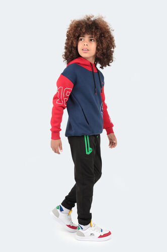 Slazenger DJURO Unisex Children's Sweatshirt Navy - Red - Thumbnail