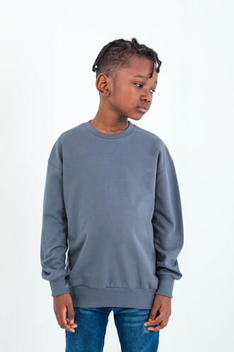 Slazenger DNA Kids Unisex Sweatshirt Dark Grey - Thumbnail