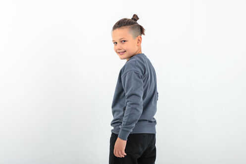 Slazenger DNA Kids Unisex Sweatshirt Dark Grey - Thumbnail