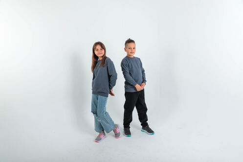 Slazenger DNA Kids Unisex Sweatshirt Dark Grey - Thumbnail