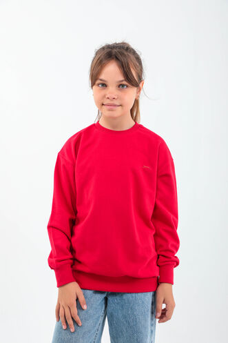 Slazenger DNA Kids Unisex Sweatshirt Red - Thumbnail