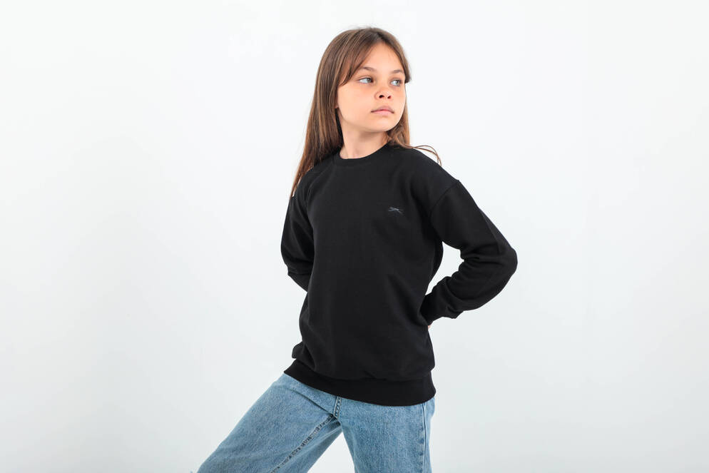 Slazenger DNA Unisex Çocuk Siyah Sweatshırt