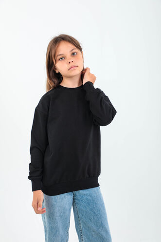 Slazenger DNA Unisex Çocuk Siyah Sweatshırt - Thumbnail