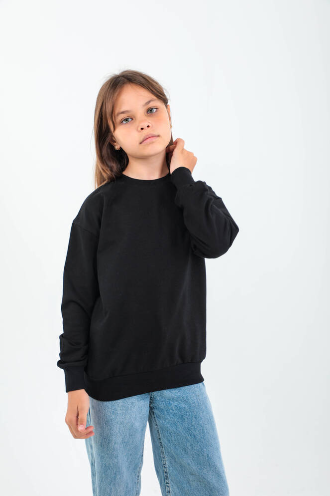 Slazenger DNA Unisex Çocuk Siyah Sweatshırt