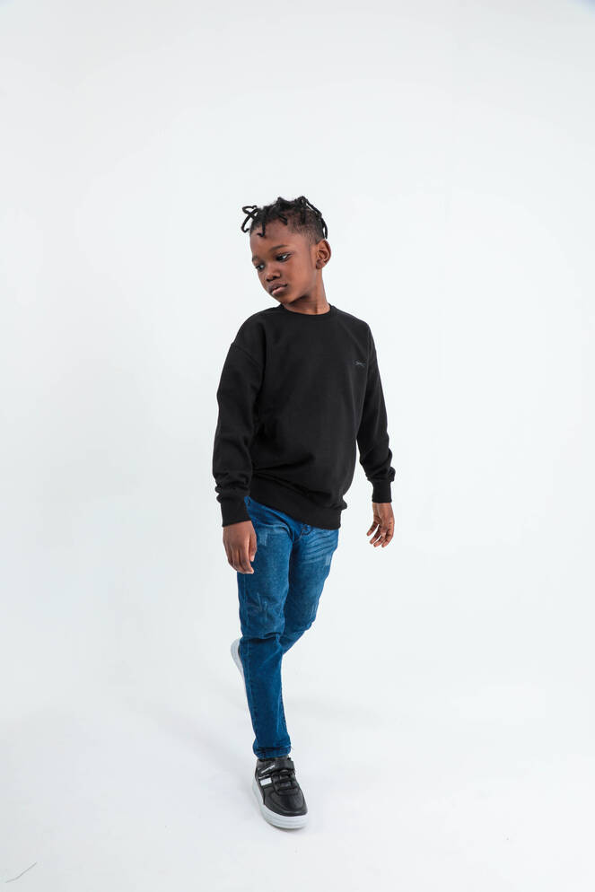 Slazenger DNA Unisex Çocuk Siyah Sweatshırt