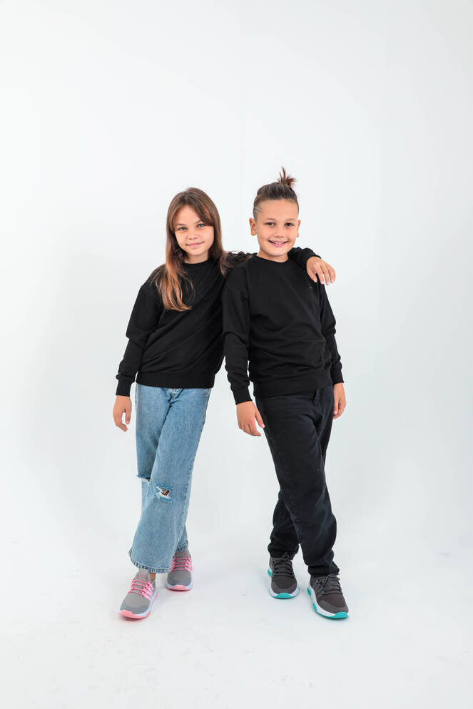 Slazenger DNA Unisex Çocuk Siyah Sweatshırt