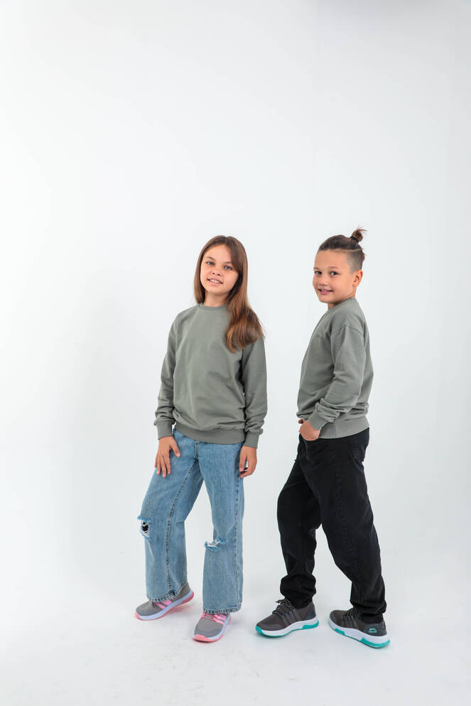 Slazenger DNA Unisex Çocuk Sweatshirt Haki