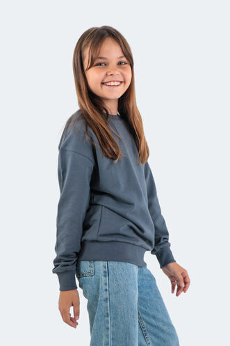 Slazenger - Slazenger DNA Unisex Çocuk Sweatshirt Koyu Gri