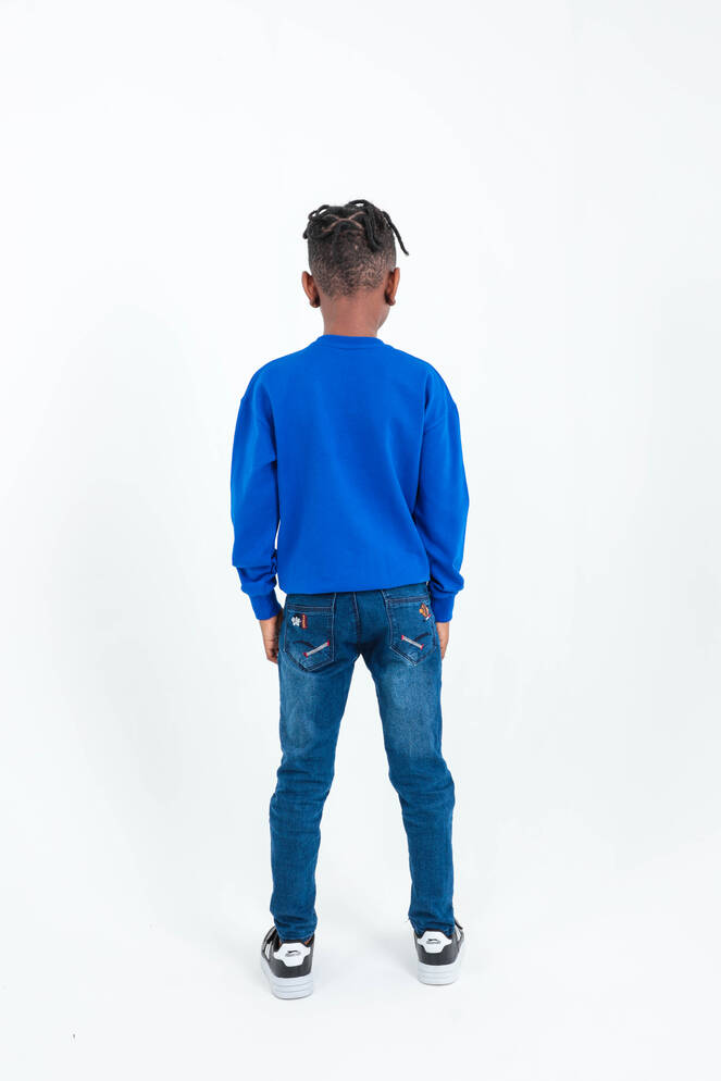 Slazenger DNA Unisex Çocuk Sweatshirt Saks Mavi