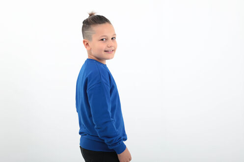 Slazenger DNA Unisex Çocuk Sweatshirt Saks Mavi - Thumbnail