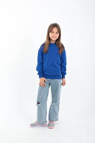 Slazenger DNA Unisex Kids' Sweatshirt Royal Blue - Thumbnail