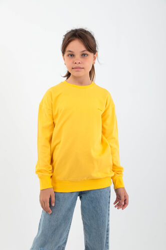 Slazenger DNA Unisex Kids Sweatshirt Yellow - Thumbnail