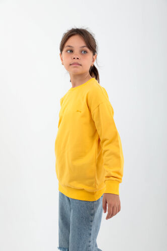 Slazenger DNA Unisex Kids Sweatshirt Yellow - Thumbnail